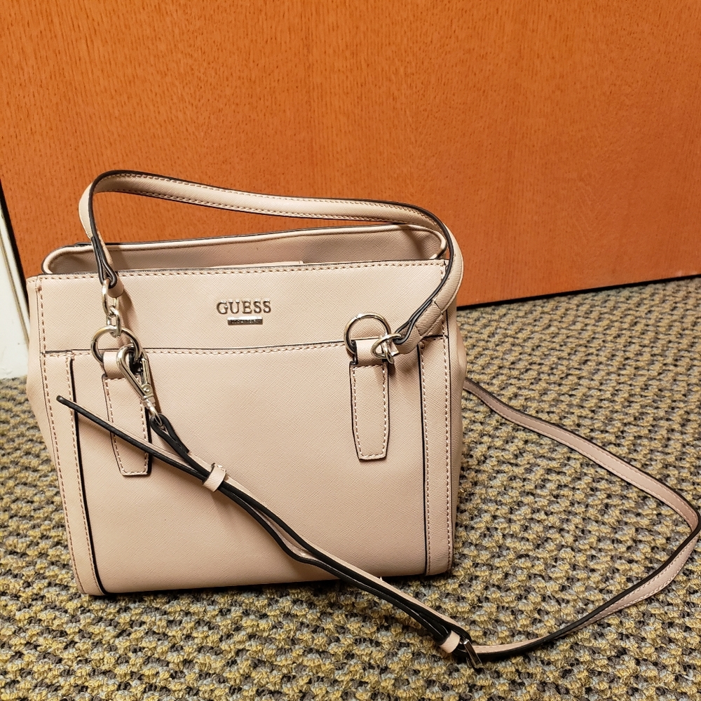 Pale Pink GUESS Purse w/ Black Outline